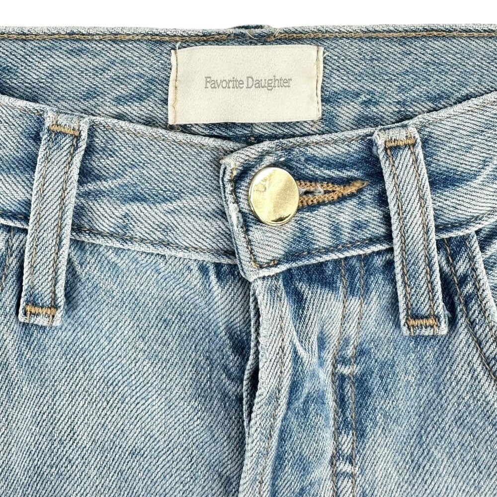 Favorite Daughter Light Wash Straight Leg High Rise Distressed Jeans sz 24 - Picture 6 of 8